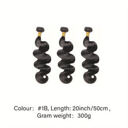 KissICON Black / 20 20 20 Inch KissIcon Brazilian Virgin Hair Extensions - 300G Body