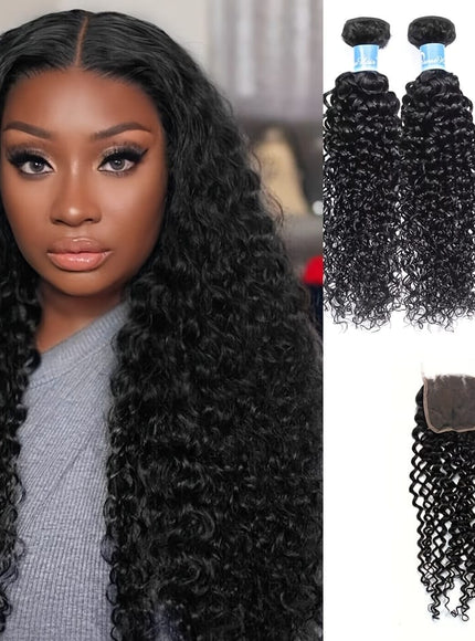 KissICON Black / 20 22 24+18 5X5 KissIcon Jerry Curl Brazilian Extensions - 5x5 HD