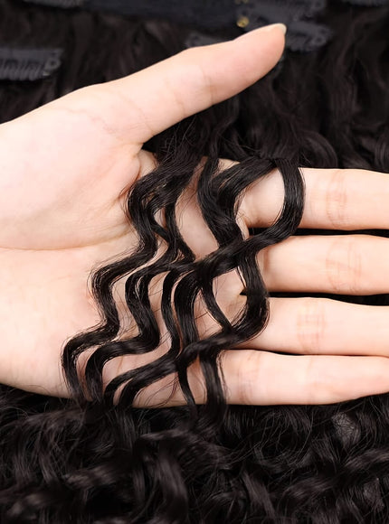 KissICON Black / 20inch KissIcon Black Kinky Curly Clip In Extensions -