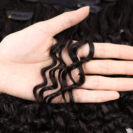 KissICON Black / 20inch KissIcon Black Kinky Curly Clip In Extensions -