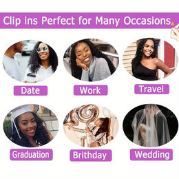 KissICON Black / 20inch KissIcon Black Kinky Curly Clip In Extensions -