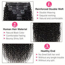 KissICON Black / 20inch KissIcon Black Kinky Curly Clip In Extensions -