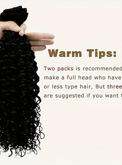 KissICON Black / 20inch KissIcon Black Kinky Curly Clip In Extensions -