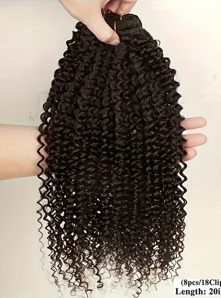 KissICON Black / 20inch KissIcon Black Kinky Curly Clip In Extensions -
