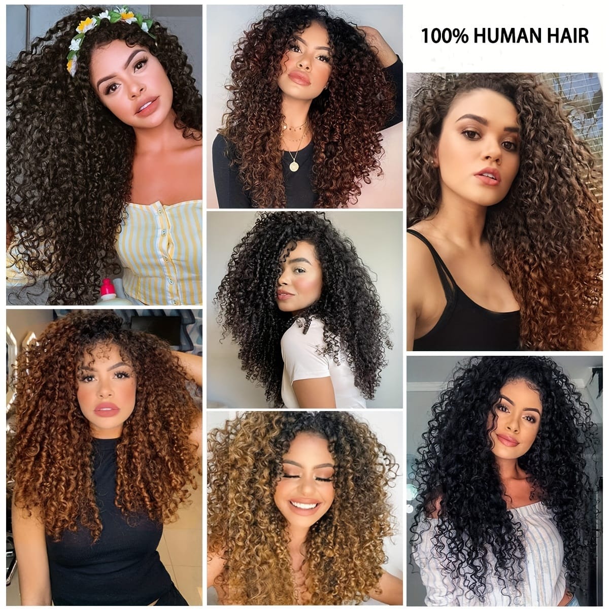 KissICON Black / 20inch KissIcon Black Kinky Curly Clip In Extensions -