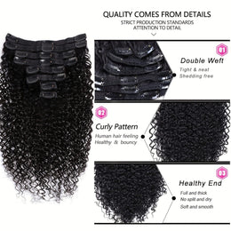 KissICON Black / 20inch KissIcon Black Kinky Curly Clip In Extensions -