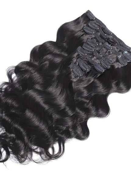 KissICON Black / 20inch KissIcon Remy Body Wave Clip In Hair Extensions