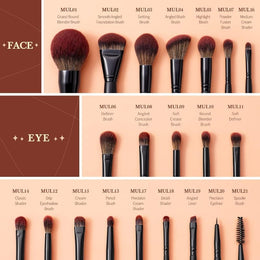 KissICON Black 21pc Black Makeup Brush Set – Complete