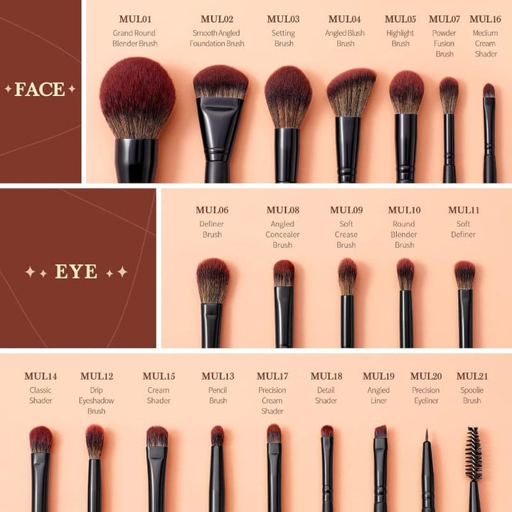 21piece Pro Black Makeup Brush Set –