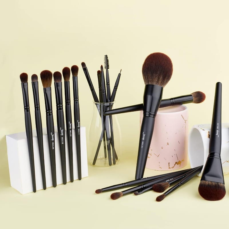 KissICON Black 21piece Vegan Makeup Brush Set – Pro Full Coverage