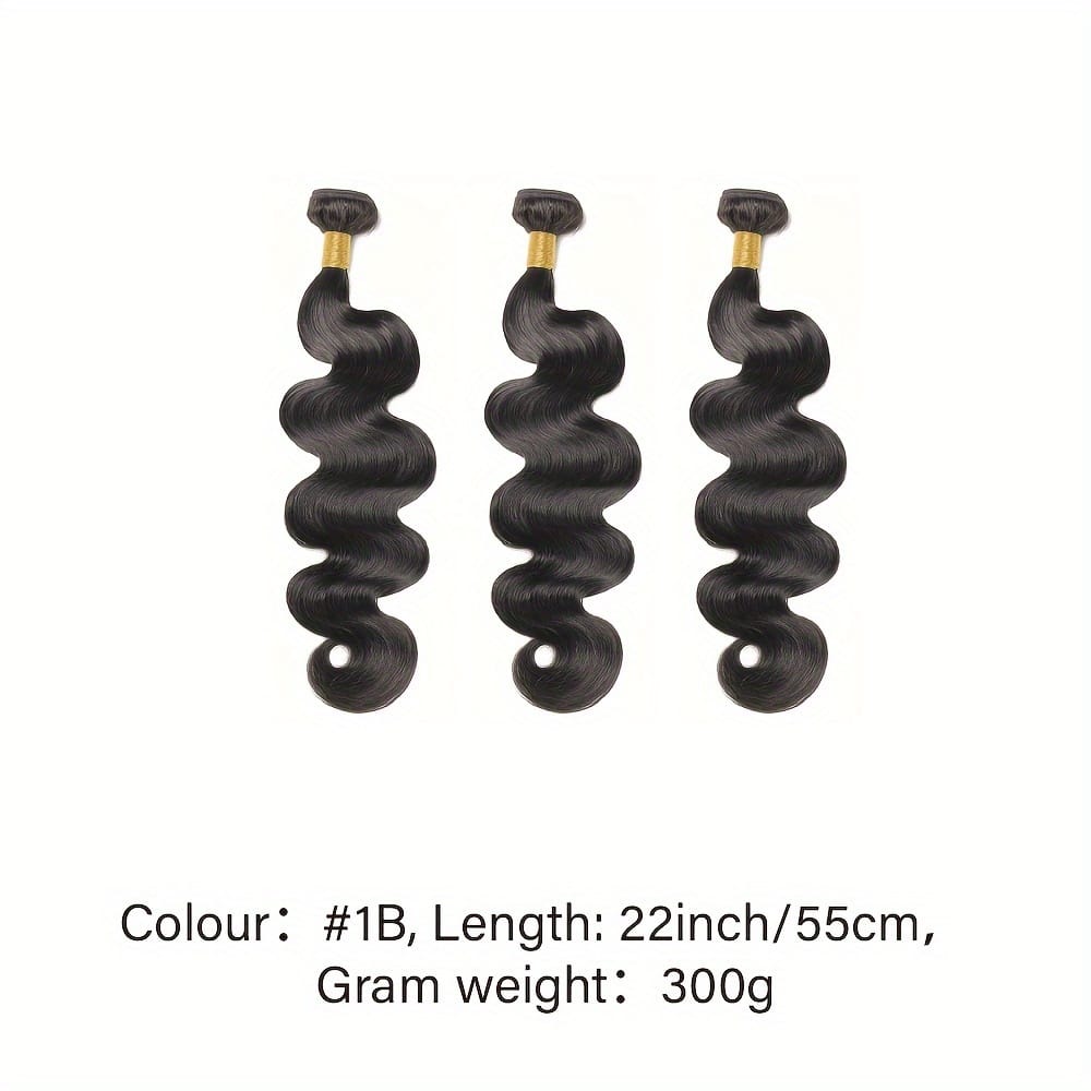 KissICON Black / 22 22 22 Inch KissIcon Brazilian Virgin Hair Extensions - 300G Body
