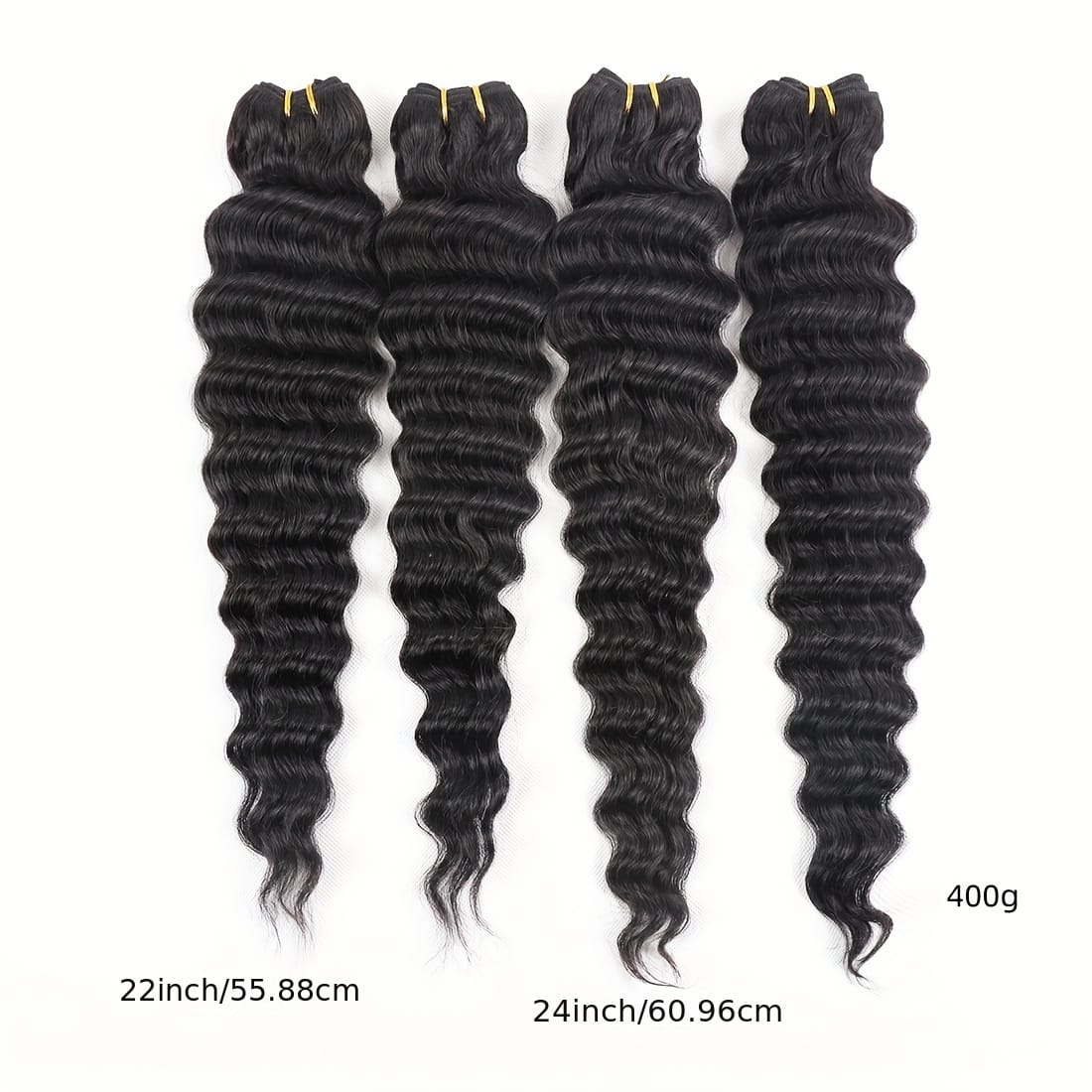 KissICON Black / 22 22 24 24 KissIcon Deep Wave Bundles 4Pcs Brazilian Hair -