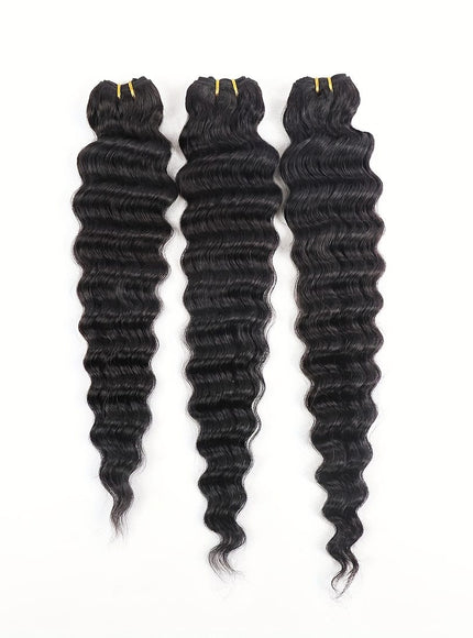 KissICON Black / 22 24 26 KissIcon Deep Wave Hair Bundles - Virgin Weaving