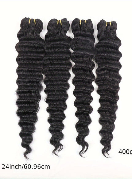 KissICON Black / 24 24 24 24 KissIcon Deep Wave Bundles 4Pcs Brazilian Hair -