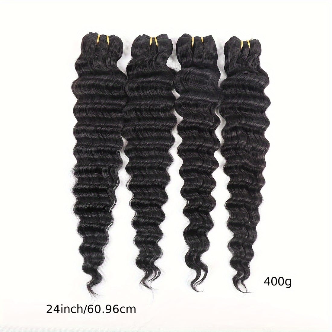 KissICON Black / 24 24 24 24 KissIcon Deep Wave Bundles 4Pcs Brazilian Hair -