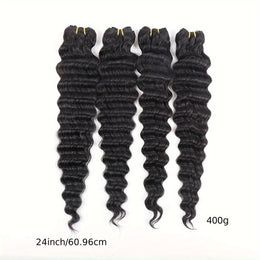 KissICON Black / 24 24 24 24 KissIcon Deep Wave Bundles 4Pcs Brazilian Hair -