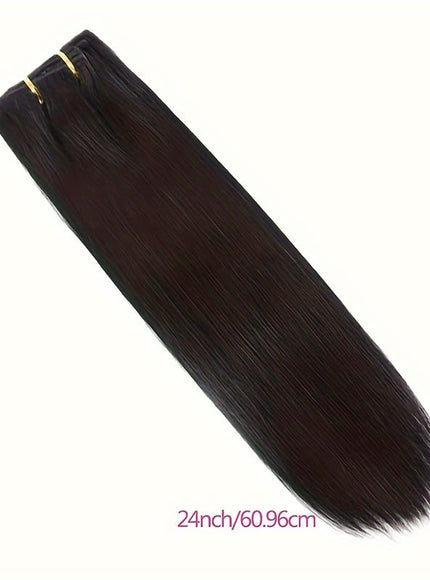 KissICON Black / 24inch KissIcon Straight Clip In Hair Extensions - Unprocessed