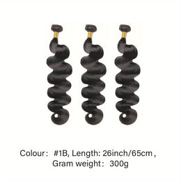 KissICON Black / 26 26 26 Inch KissIcon Brazilian Virgin Hair Extensions - 300G Body