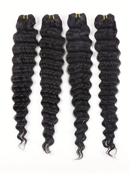 KissICON Black / 28 28 30 30 KissIcon Deep Wave Bundles 4Pcs Brazilian Hair -