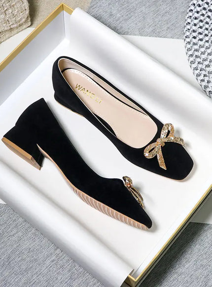 KissICON Black(2cm) 1 / 42 Flat Shoes Women's Spring Autumn New 2023 French