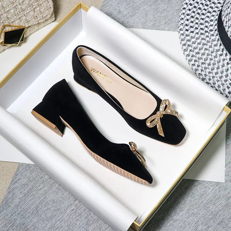 KissICON Black(2cm) 1 / 42 Flat Shoes Women's Spring Autumn New 2023 French