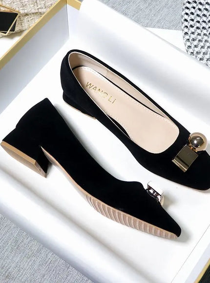 KissICON Black(2cm) / 37 Flat Shoes Women's Spring Autumn New 2023 French