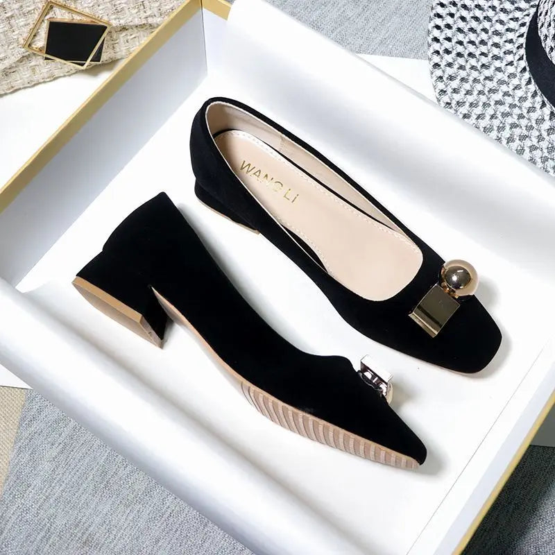 KissICON Black(2cm) / 37 Flat Shoes Women's Spring Autumn New 2023 French