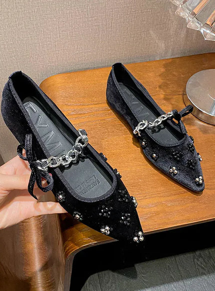KissICON Black 3 / 43 Flat Shoes Women French Mary Jane Shoes Women