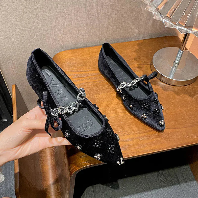 KissICON Black 3 / 43 Flat Shoes Women French Mary Jane Shoes Women