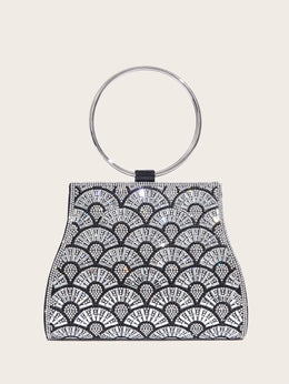 Dropshipman BLACK -3 / CHINA Women's Diamond Handbags Rhinestones Evening Bags Bridal Stones Clutch Purse Lady Clutches Bags Party Wedding Evening Bag Female