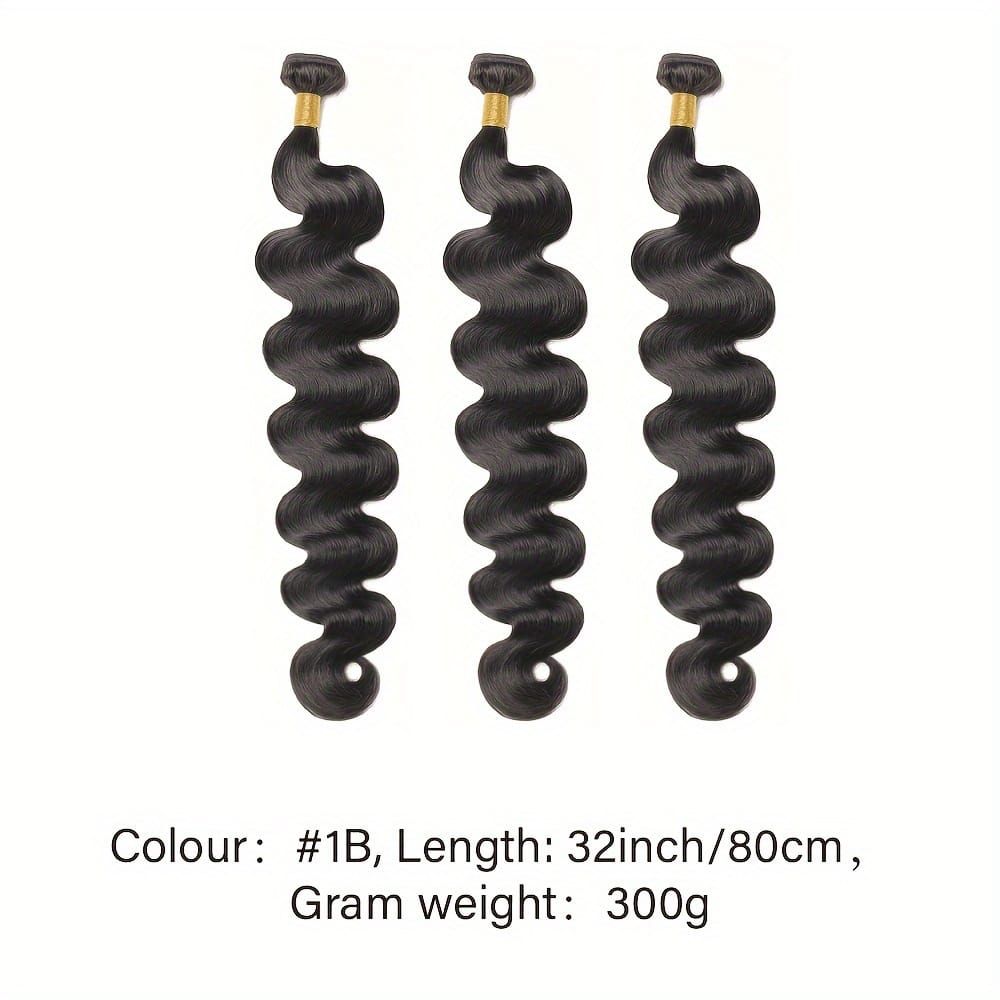 KissICON Black / 32 32 32 inch KissIcon Brazilian Virgin Hair Extensions - 300G Body