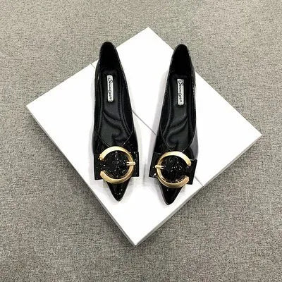 KissICON Black / 32 Flat Shoes for Women Spring Autumn New Red