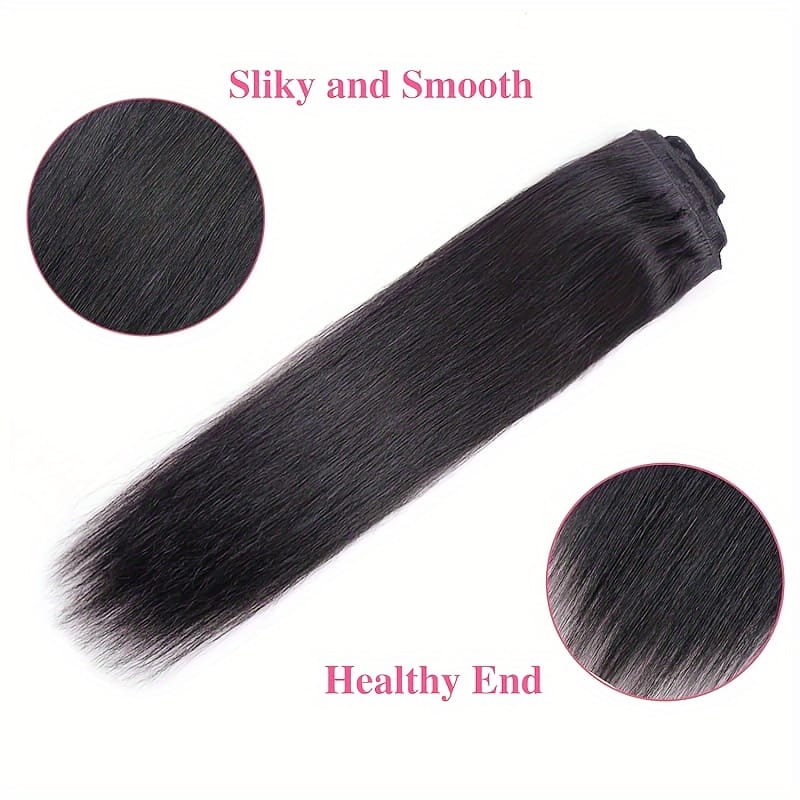 KissICON Black / 32inch KissIcon Virgin Clip In Ext Straight 8Pcs 18Clips