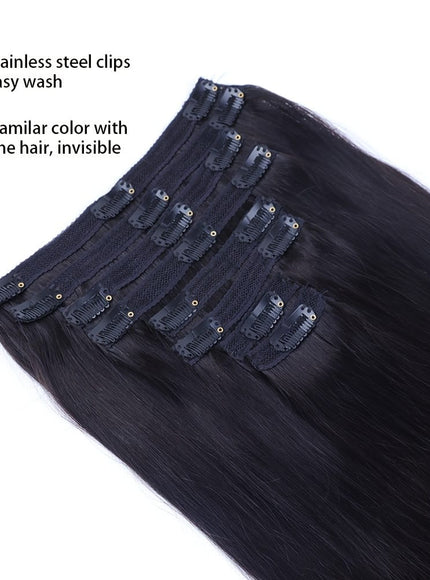 KissICON Black / 32inch KissIcon Virgin Clip In Ext Straight 8Pcs 18Clips