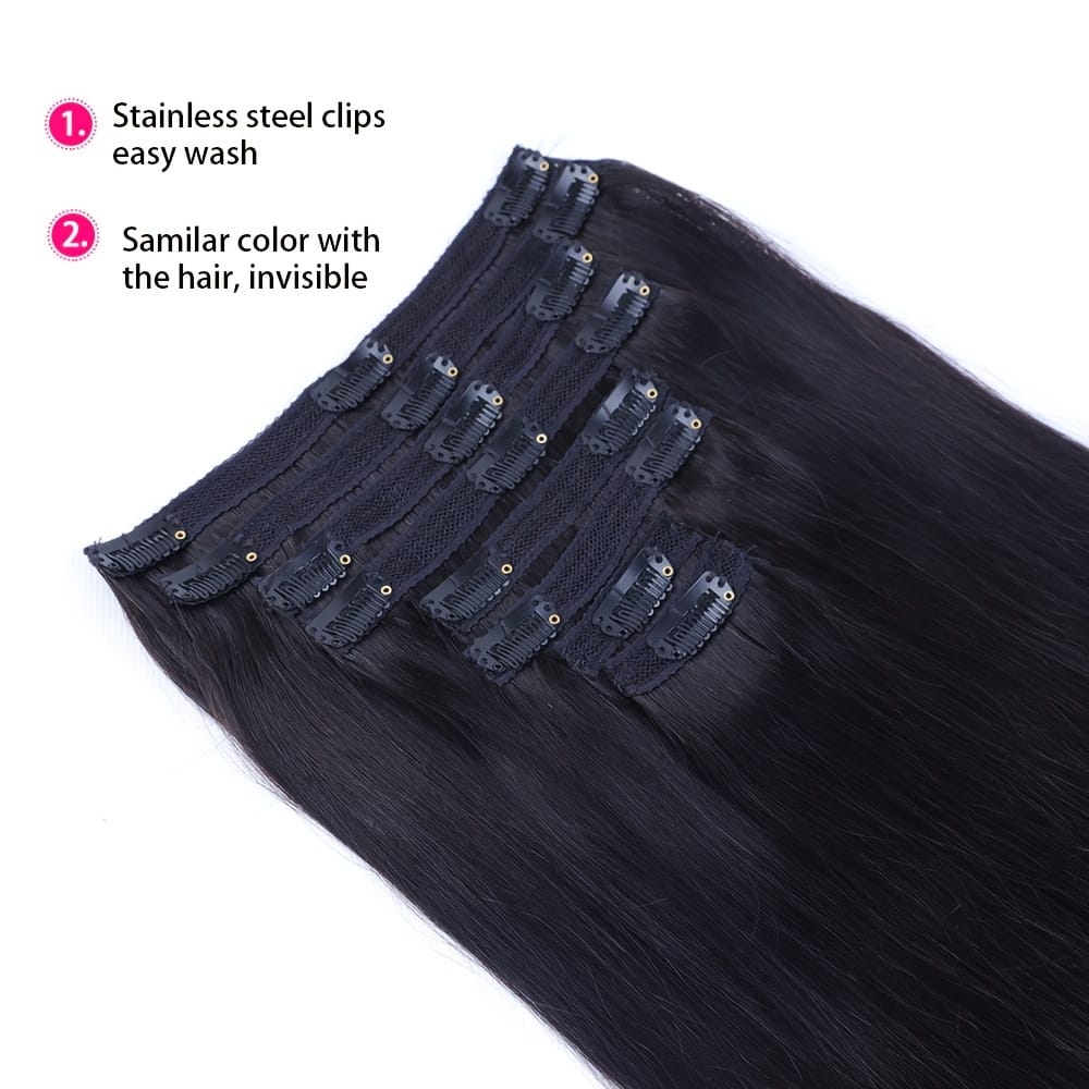 KissICON Black / 32inch KissIcon Virgin Clip In Ext Straight 8Pcs 18Clips