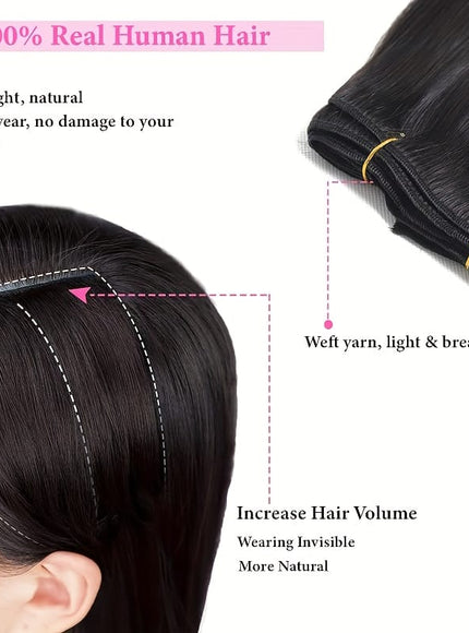 KissICON Black / 32inch KissIcon Virgin Clip In Ext Straight 8Pcs 18Clips