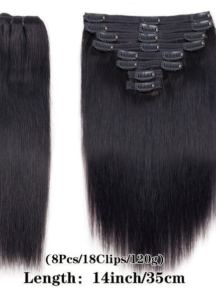 KissICON Black / 32inch KissIcon Virgin Clip In Ext Straight 8Pcs 18Clips