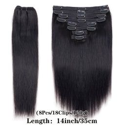 KissICON Black / 32inch KissIcon Virgin Clip In Ext Straight 8Pcs 18Clips