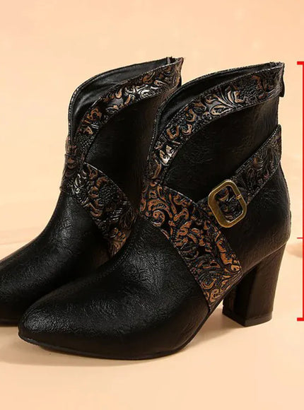 KissICON black / 34 Elegant Buckle Detor Ankle for Women Spring Autumn