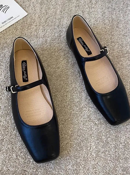 KissICON Black / 34 Flat Shoes for Women Silver Mary Jane Women's