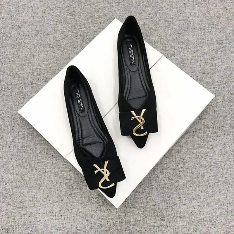KissICON Black / 35 Flats Shoes Women's 2023 New Korean Style Shallow