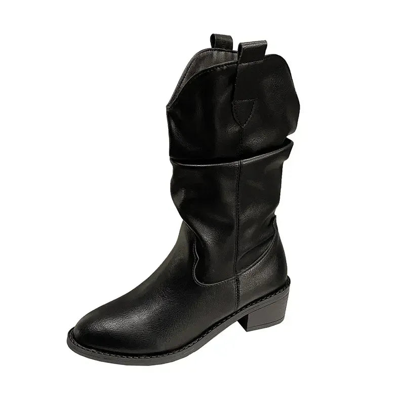 KissICON Black / 35 Women's Boots Winter 2024 Fashion Casual Low Heel