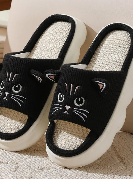 KissICON Black / 36-37 / CHINA Smile PoP Cute Women Slippers Indoor Fuzzy Women