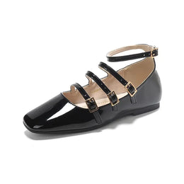 KissICON Black / 37 Flat Shoes for Women Retro French Black Mary