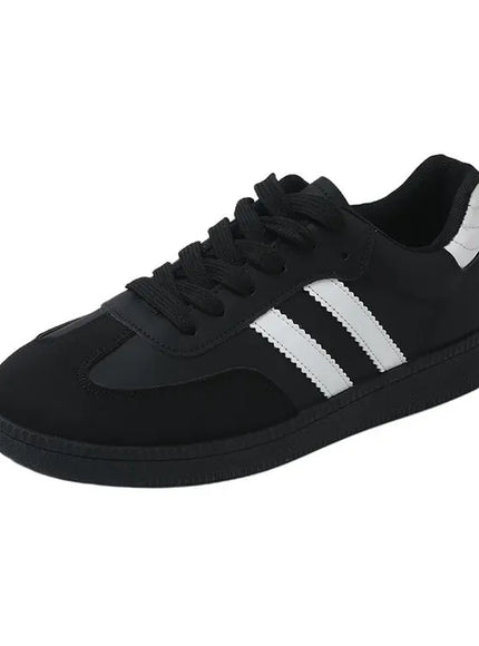 KissICON Footwear Black / 38 Fashion Lace-Up Vulcanized Flat Sneakers for Women