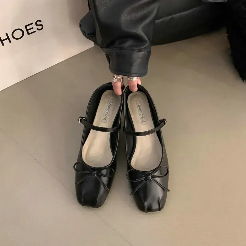 KissICON Black / 38 Flat Shoes for Women Spring Autumn 2024 Mary
