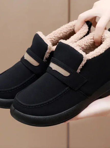 KissICON black / 38 Women's Snow Boots Soft Loafers Women's Winter Korean
