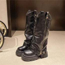 KissICON black / 39 Women's Boots 2025 New Style Retro High Western