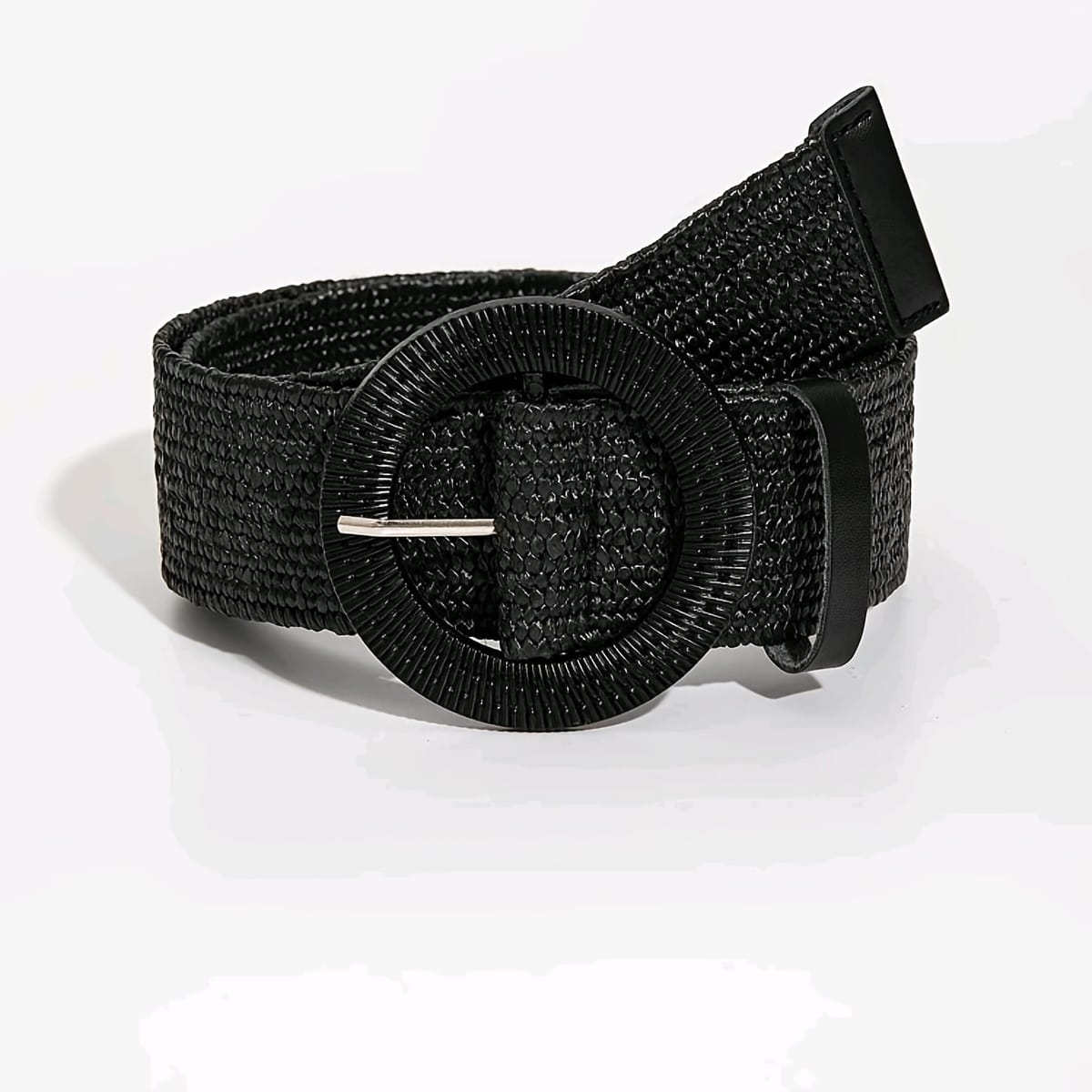 jkthpu-45 Black / 3XL Boho Elastic Straw Belt for Womens Dresses  Outfits