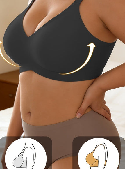 KissICON Black / 3XL Comfy Curve Full Coverage Jelly Bra – Soft